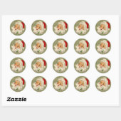 kerstman ronde sticker (Vel)