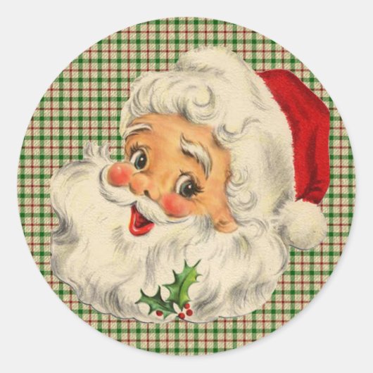kerstman ronde sticker (Voorkant)
