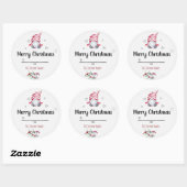 kerstman ronde sticker (Vel)