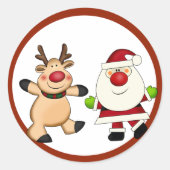 kerstman ronde sticker (Voorkant)