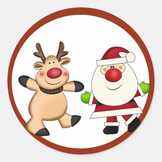 kerstman ronde sticker (Voorkant)