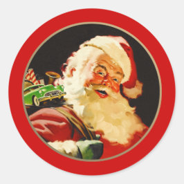 kerstman ronde sticker