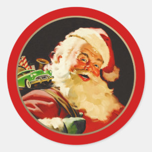 kerstman ronde sticker