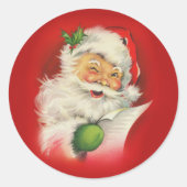  kerstman ronde sticker (Voorkant)