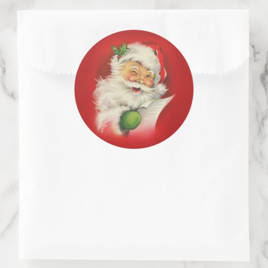  kerstman ronde sticker (Tas)