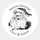  kerstman ronde sticker (Voorkant)