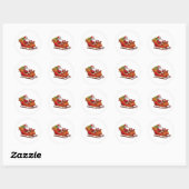Kerstman Ronde Sticker (Vel)