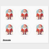 Kerstman Ronde Sticker (Vel)