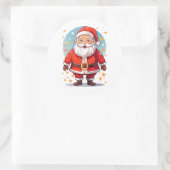 Kerstman Ronde Sticker (Tas)