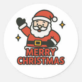 Kerstman Ronde Sticker