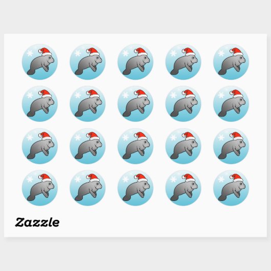 kerstman ronde sticker (Vel)