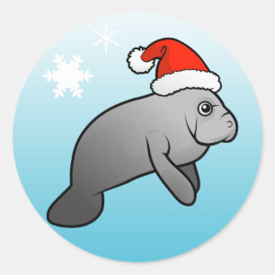 kerstman ronde sticker