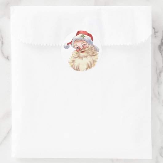  kerstman ronde sticker (Tas)