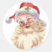  kerstman ronde sticker (Voorkant)