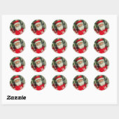 kerstman ronde sticker (Vel)