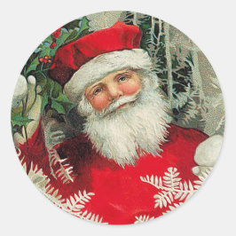 kerstman ronde sticker