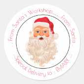  kerstman ronde sticker (Voorkant)