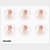  kerstman ronde sticker (Vel)