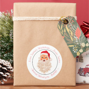 kerstman ronde sticker