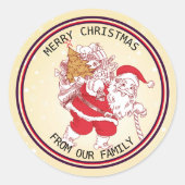 kerstman ronde sticker (Voorkant)