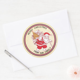 kerstman ronde sticker