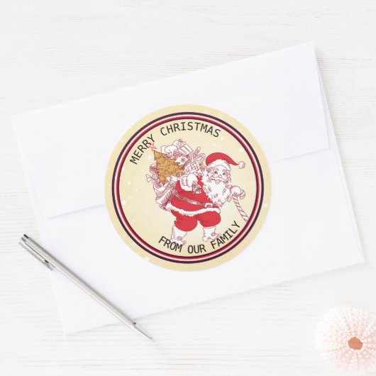 kerstman ronde sticker (Envelop)