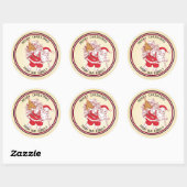 kerstman ronde sticker (Vel)