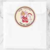 kerstman ronde sticker (Tas)