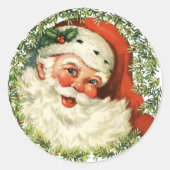  kerstman ronde sticker (Voorkant)