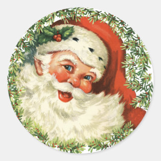 kerstman ronde sticker