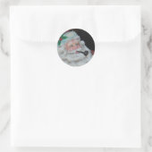  kerstman ronde sticker (Tas)