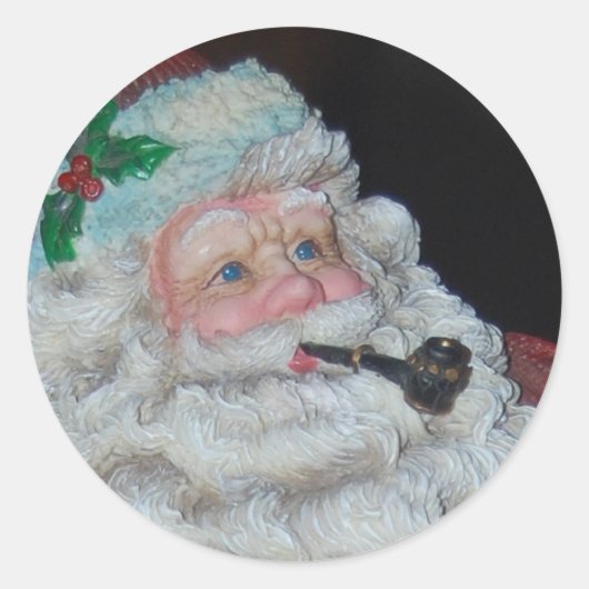  kerstman ronde sticker (Voorkant)