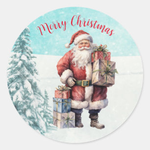  kerstman ronde sticker