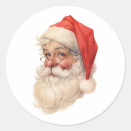 Kerstman ronde sticker