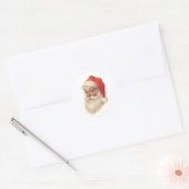 Kerstman  ronde sticker (Envelop)