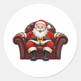 Kerstman Ronde Sticker