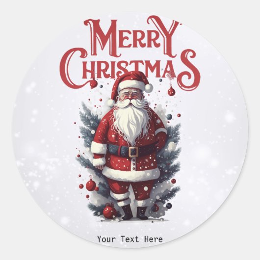  kerstman ronde sticker (Voorkant)