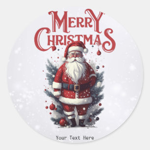 kerstman ronde sticker