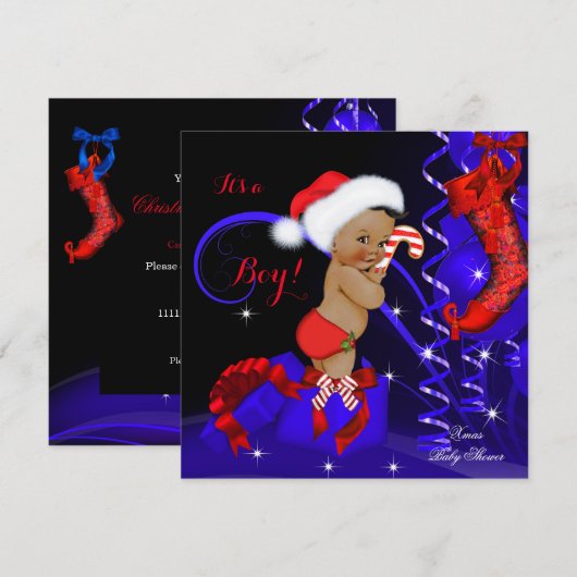 Kerstman Rood Blauw Etnicus Kaart (Voorkant / Achterkant)