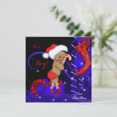 Kerstman Rood Blauw Etnicus Kaart (Staand voorkant)