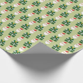Kerstman Rood en Groen Festive Cadeaupapier (Hoek)