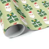 Kerstman Rood en Groen Festive Cadeaupapier (Rol Hoek)