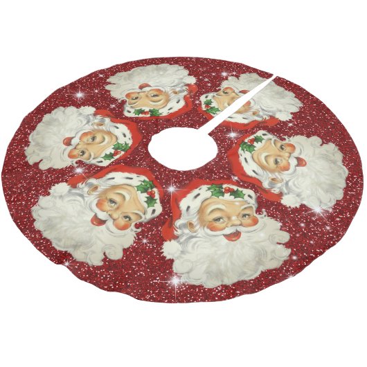 Kerstman Rood Glitter Glans Sterren Kerstmis Kerstboom Rok (Gekanteld)