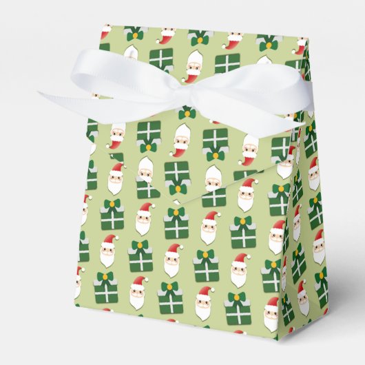 Kerstman Rood Groen Festief Bedankdoosjes (Voorkant Zijde)
