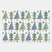 Kerstman Rood Groen Festief Inpakpapier Vel (Voorkant 3)