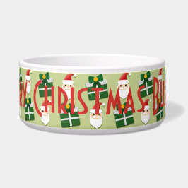 Kerstman Rood Groen Festive Personaliseerbare Huis Voerbakje