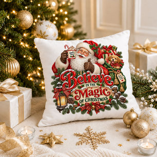 Kerstman Rood Groen Quote Kerst Kussenhoes Kussen