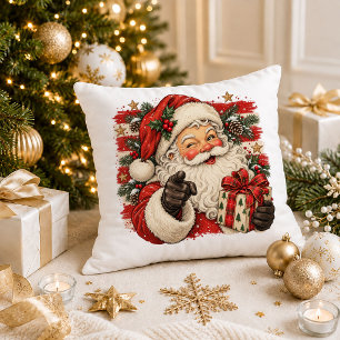 Kerstman Rood Groen Quote Kerst Kussenhoes Kussen