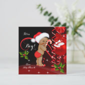 Kerstman Rood kerstfeest Etnische Baby shower Kaart (Staand voorkant)