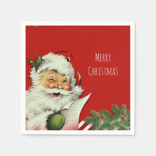 Kerstman Rood Kerstfeest Oud Servet (Voorkant)